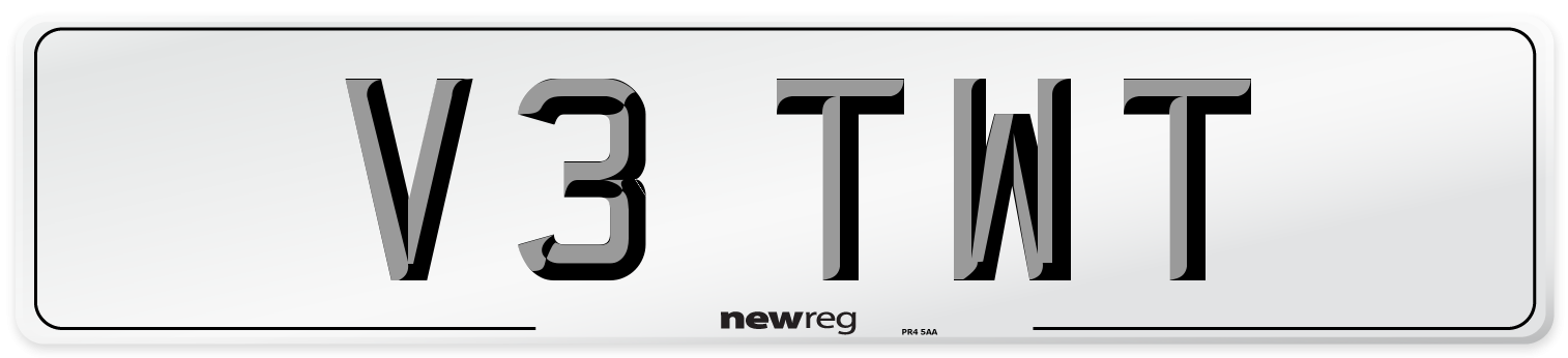 V3 TWT Number Plate from New Reg